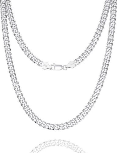 Asdull Collar De Cadena De Eslabones Cubanos De Plata De Ley