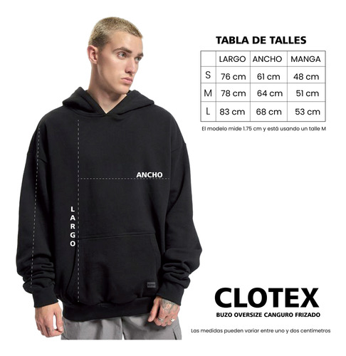 Buzo Hoodie Canguro Love Dice Frizado Estampado Clotex