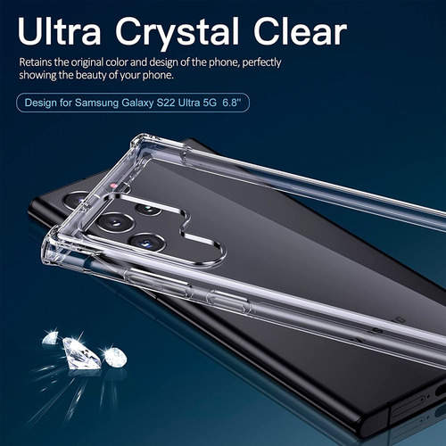 Imagen 6 de 10 de Carcasa Para Samsung S22 Ultra Transparente Reforzada