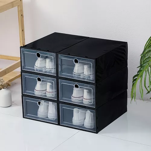 Cajas Organizadoras para Calzado Zapados Tenis Zapatillas Zapatera Apilable  Color Blanco Practiksa Kit de 12 piezas