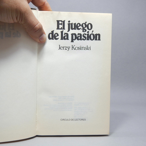 El Juego De La Pasión Jerzy Kosinski Círculo Lectores 82 Ae2