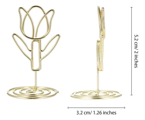 Soporte Para Números De Mesa Con Forma De Tulipán, Clips En
