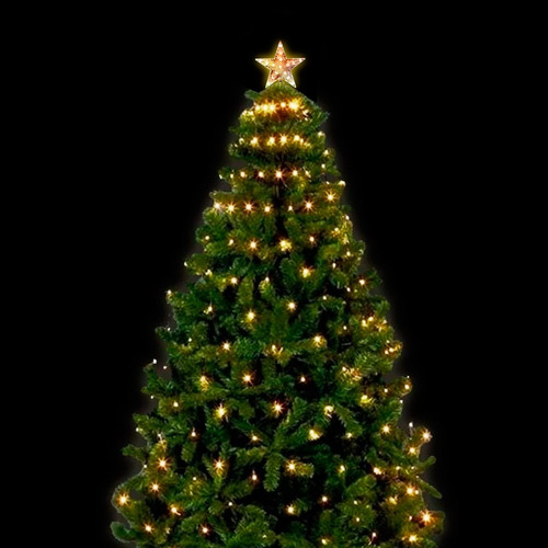 Imagem 2 de 4 de Árvore De Natal Fibra Ótica Cachoeira Led Amarelo 1,50cm