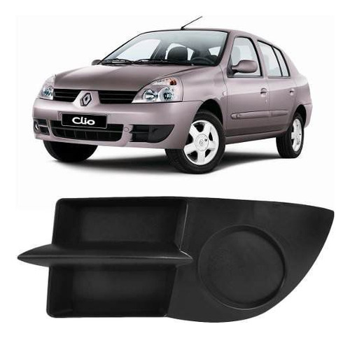 Grade Moldura Farol Milha Clio 2006 A 2012 Sem Furo Esquerdo
