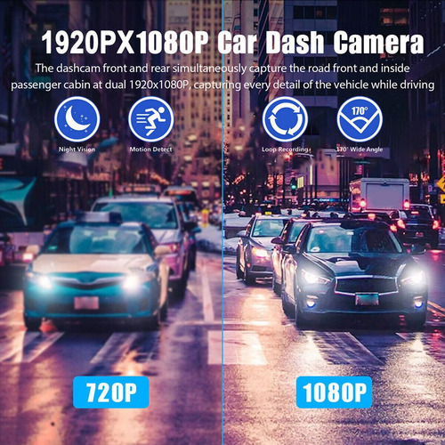 Câmera De Painel De 3 Canais Para Carro, Câmera De Carro Hd