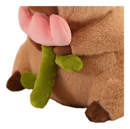 // S Ss Brinquedo Macio Capivara Com Flor 30cm Presente