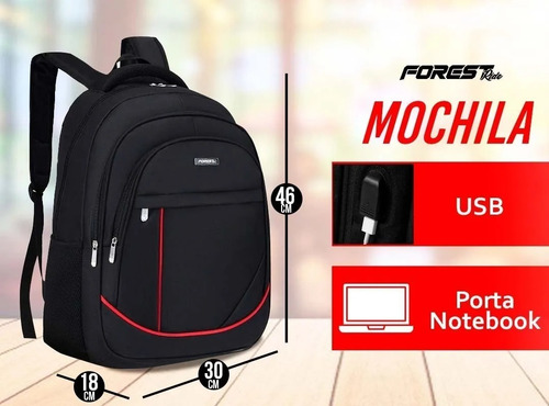 Imagen 8 de 9 de Mochila Porta Notebook Reforzada Impermeable 17