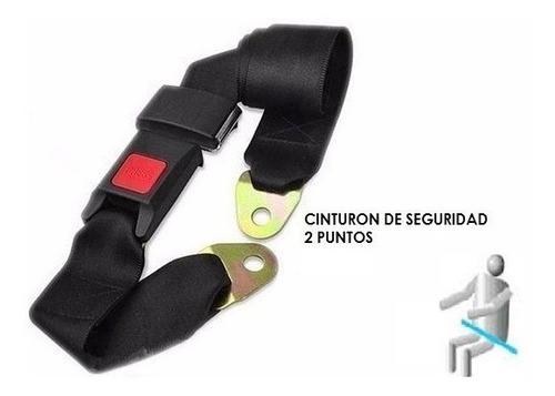 Imagen 4 de 10 de Oferta Cinturon De Seguridad Universal 2 Puntos Color Negro