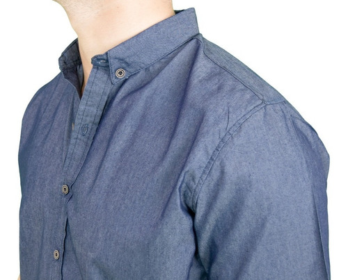 Camisa Manga Corta Mezclilla Slim Fit
