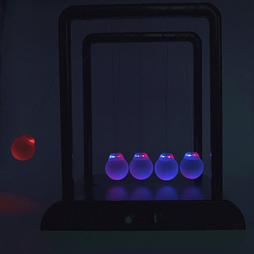 // Bolas De Luz Led Newton's Cradle, 3 Colores Cambiantes