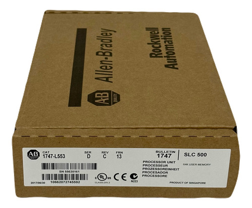 1747-l553 Série D Cpu Clp Allen-bradley Slc 5/05 64k Memory