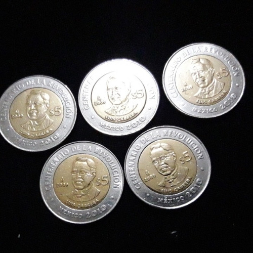 5 Monedas Conmemorativas A Luis Cabrera De $5