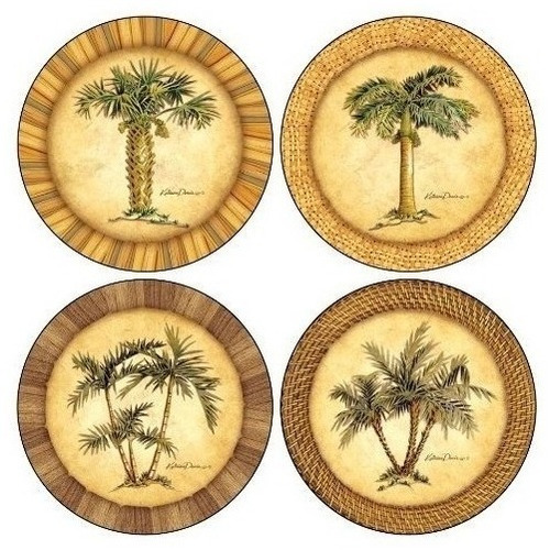 Coasterstone As1990 Absorbent Coasters 414inch Palm Trees Ju