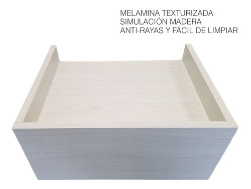 Imagen 3 de 8 de Repisa De Recamara Flotante Mesa De Noche Con Cajón Color Teka Artico