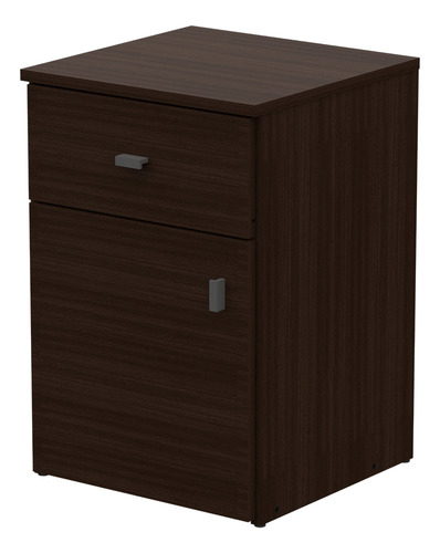 Mesa De Luz 1 Puerta 1 Cajon Mosconi Pack Color Chocolate