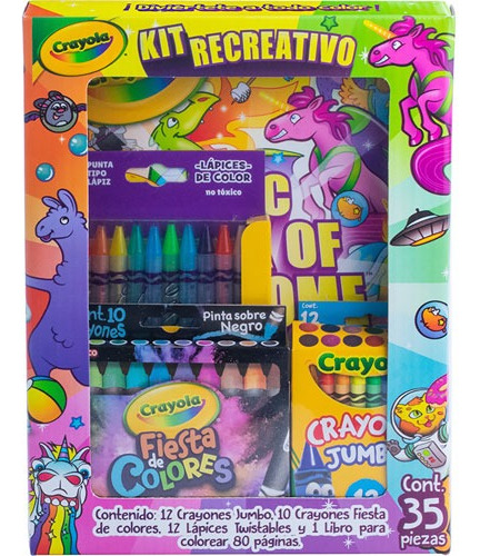 Set Escolar Recreativo, Crayones Y Lápices Para Colorear Multicolor