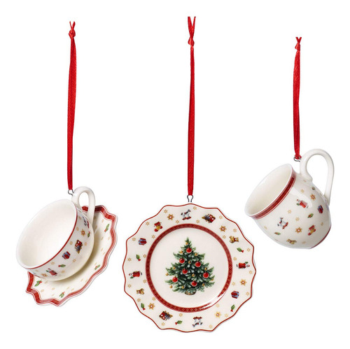 Toy's Delight Decoration Ornaments Crockery Set, White/red, 