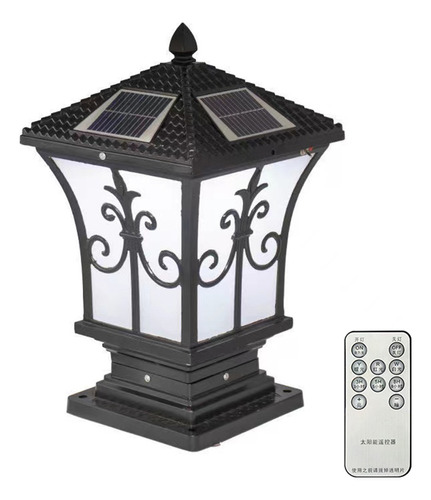 Linterna Led Solar Retro Con Luz De Pilar, Lámpara De Column