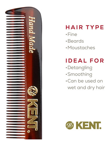 Kent Slim Jim Peine De Bolsillo Alisador De Cabello Mmg
