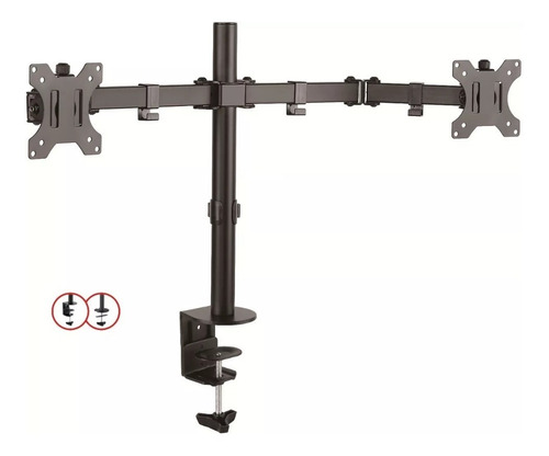 Rack Soporte Brazo 2 Monitores Escritorio 13 A 32 Klip Xtrem