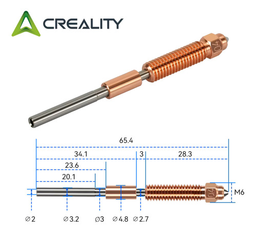 Creality 2x Bico Unicórnio 0,4mm K1c Ender-3 V3
