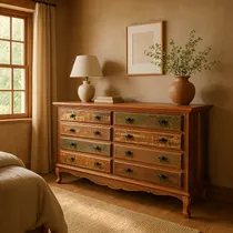 Comprar Cômoda Grande Gaveteiro Para Quarto Madeira Maciça 8 Gavetas
