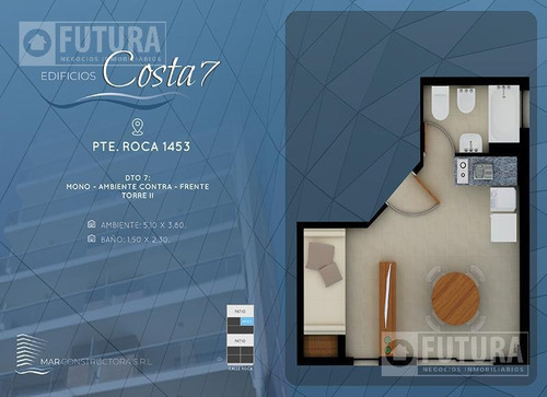Imagen 2 de 21 de Monoambiente En Venta A Estrenar - Edificio Costa Vi - Pte. Roca 1453 - Rosario Centro