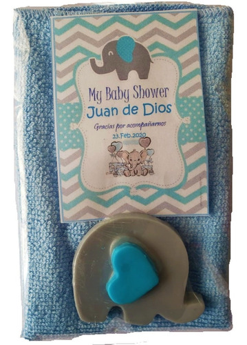 Recuerdos Baby Shower 50 Toalla Y Jabón Elefante 