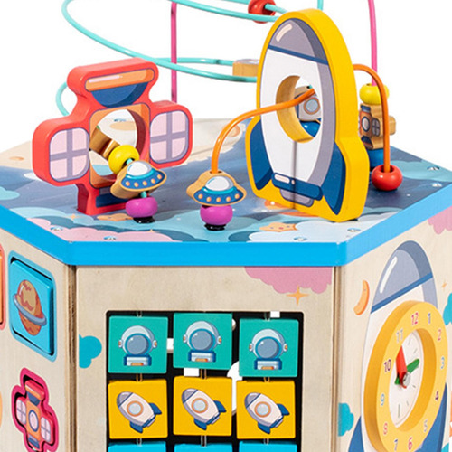 Actividad De Madera Cube Bead Maze Sensorial De Juguete