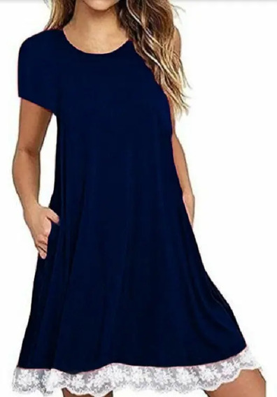 Vestido corto pedrería en azul marino – Colección verano 2020