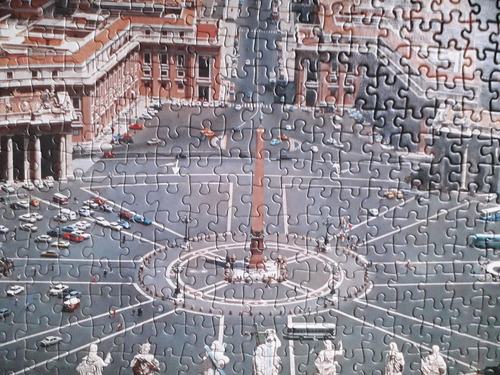 Rompecabezas Plaza Vaticano Enmarcado Sin Vidrio 70 X 50