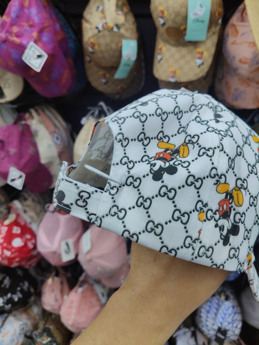 Gorra Cachucha Blanca Unisex Gucci Mickey Mouse Blanco Adulto