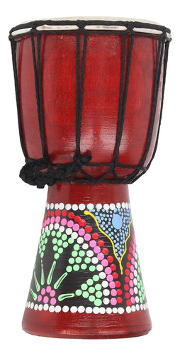 Tambor Clásico De Djembe Africano De 4 Pulgadas, Color Rojo,