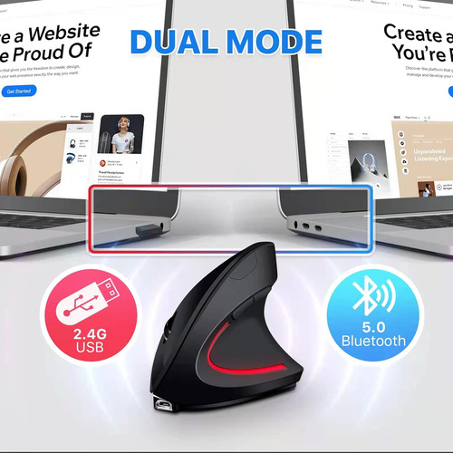 Letaclanic Ratón Inalámbrico Ergonómico Único Recargable ...
