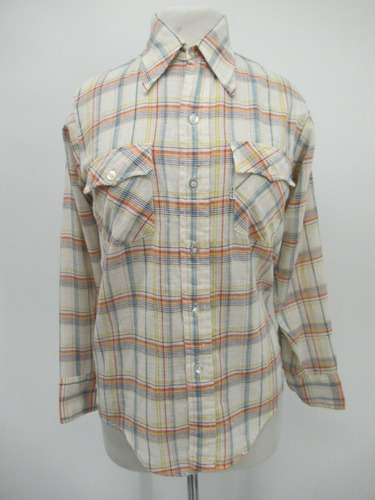 Camisa  Levis Cuadros Vintage Made In Usa Epoca 1970 Tala S