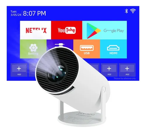 Proyector Hy300 Ultra Hd, Con Duplicación Wifi, 4k, Color Bl