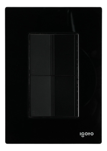 Placa Igoto Cristal Con 3 Apagadores Sencillos De 1 Módulo Color Negro Corriente nominal 15 A Voltaje nominal 125V