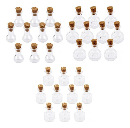 30 Piezas Mini Tapón De Corcho Pequeño Botellas De Vidrio W