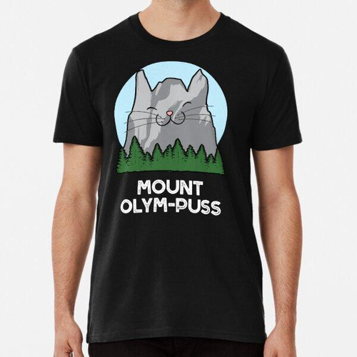 Remera Mount Olym-puss Funny Mountain Puns (bg Oscuro) Algod