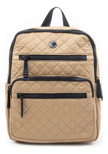 Mochila Mujer Tropea Doral Color Marrón Claro Diseño De La Tela Matelassé