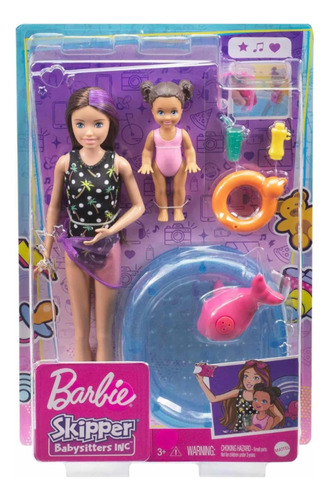 Barbie Skipper Muñeca Con Piscina Niñera