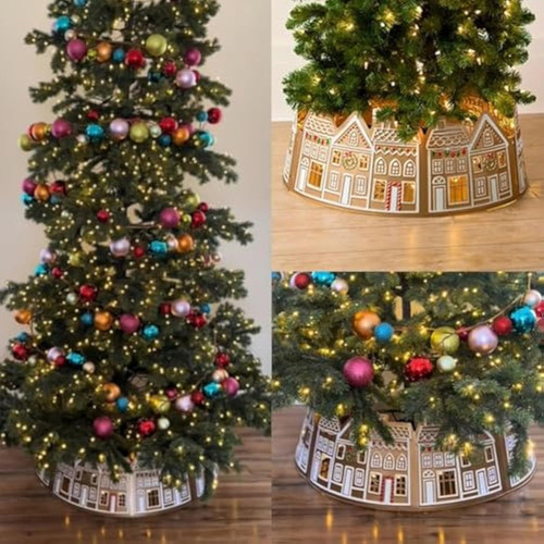G Faldón Para Árbol Navidad Con Luces Led Decoración