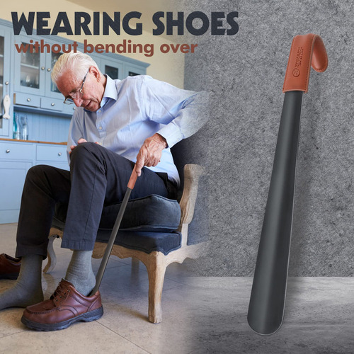 Calzador De Zapatos Acero Inoxidable Con Mango Largo