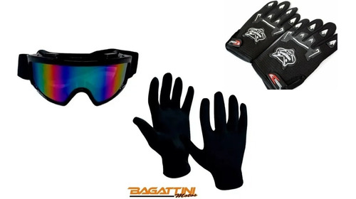 Kit Guante Primera Piel Antiparras Cros + Guantes Bagattini