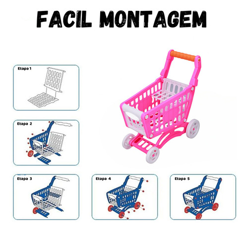 Brinquedo Carrinho De Compras Rosa Cbs0225 - Castela
