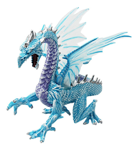 Figura De Dragón Realista, Estatua De Dragón En Azul