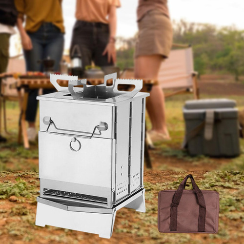 Parrilla De Barbacoa Plegable Portátil Compacta Con Bolsas