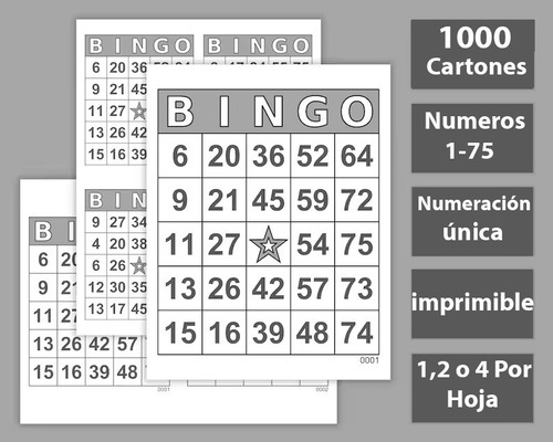 1500 Tablas De Bingo En Pdf Imprimible Letra Grande Divertid