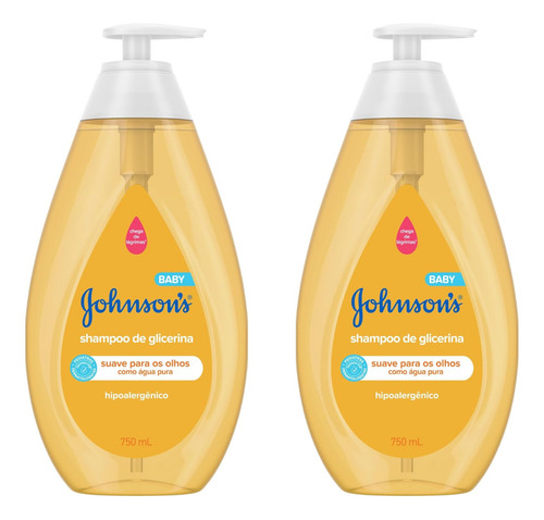 Kit 2 Shampoo Johnsons Baby Regular 750ml