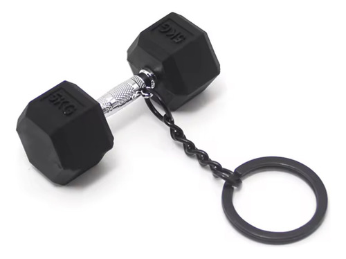 Llavero Mini Mancuerna Gimnasio Crossfit Gymbro Gna Negro